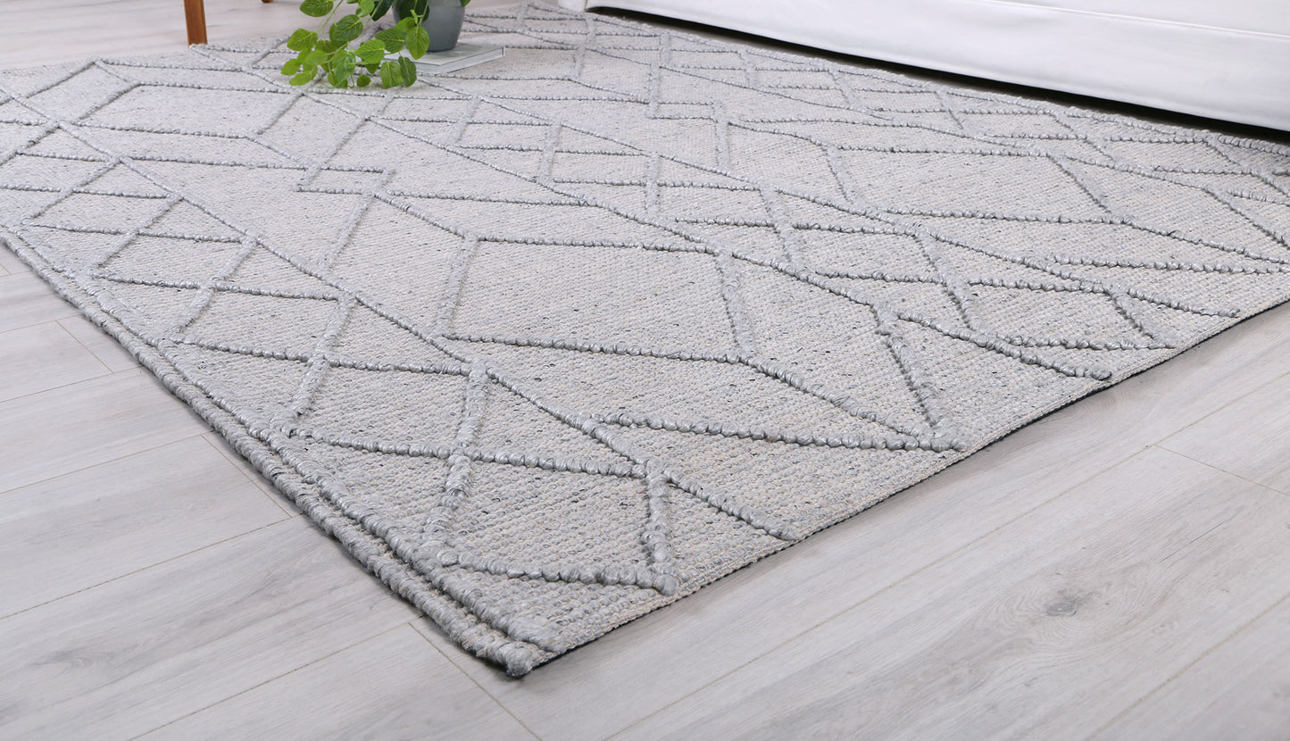 Himalaya Interweave Tribal Grey Wool Rug