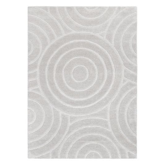 Les Nomades Ellipse Light Grey Wool Rug