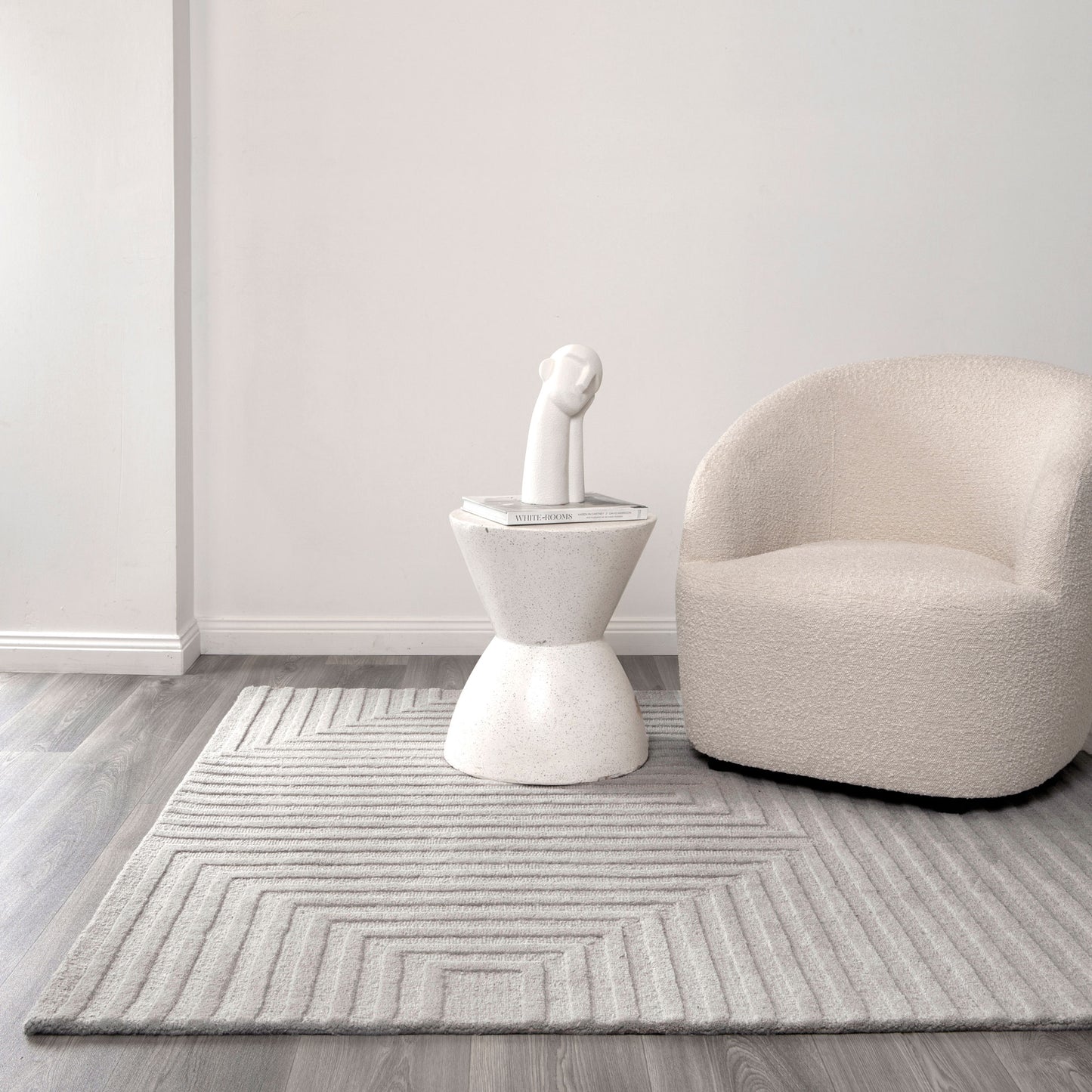 Les Nomades Felix Light Grey Wool Rug