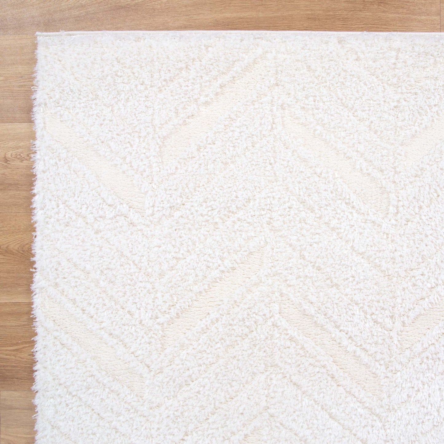 Tender Chevron Cream Shag Rug