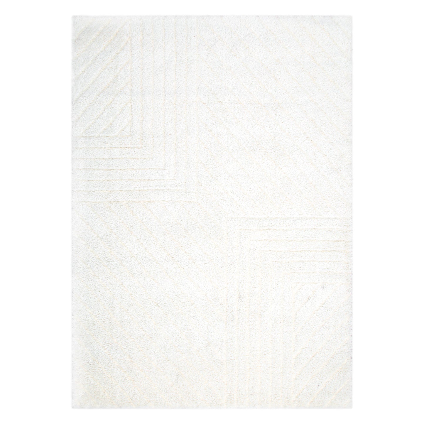 Tender Modern Cream Shag Rug