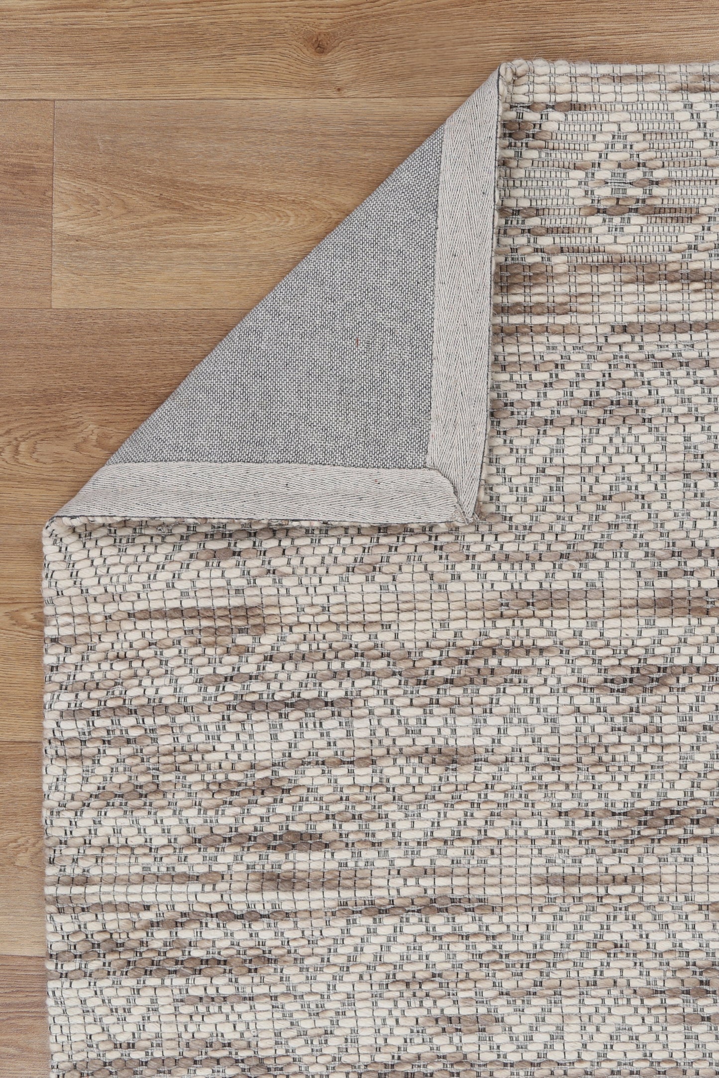 Copacabana Chevron Beige Wool Rug