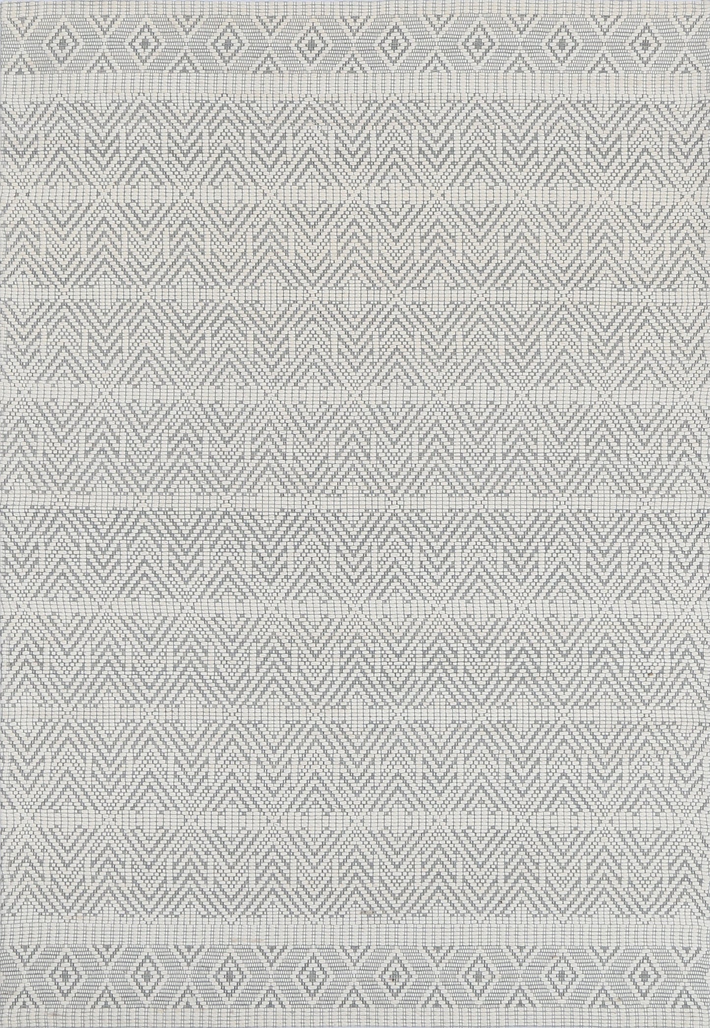 Copacabana Chevron Light Grey Wool Rug