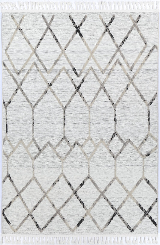 Ares Dorian Geometric Cream and Taupe Rug