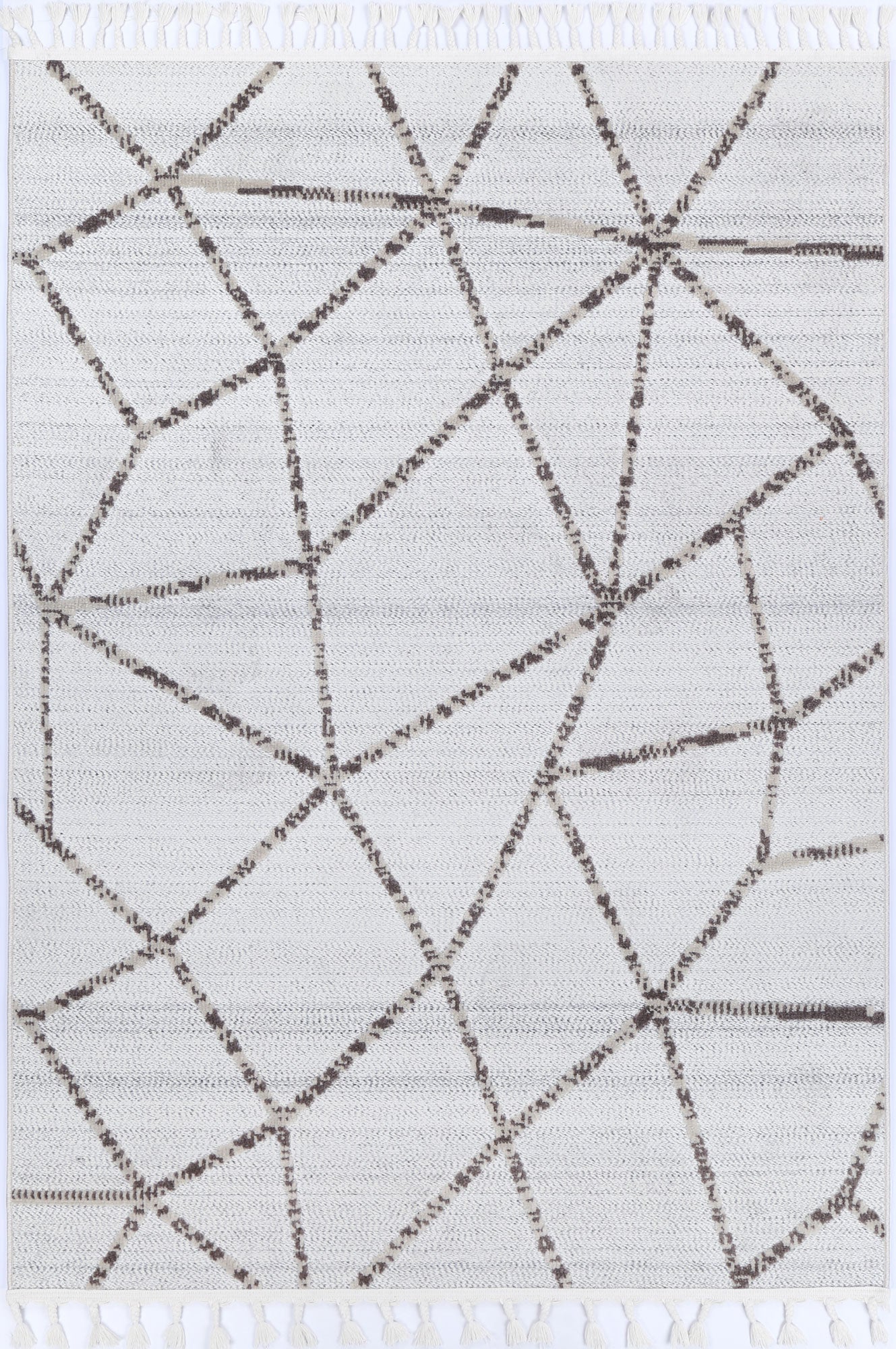 Ares Agros Geometric Cream and Beige Rug