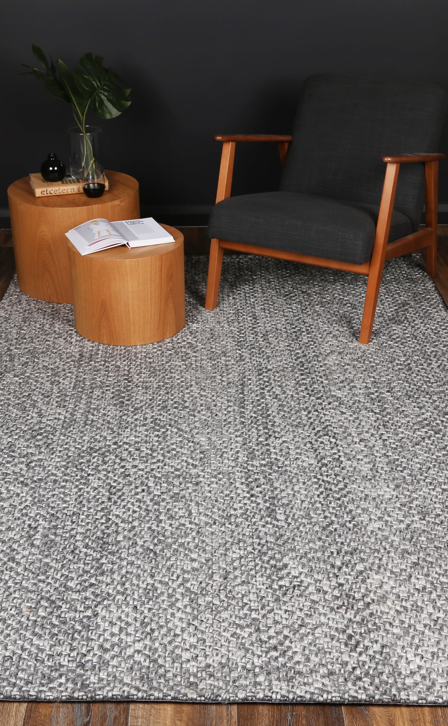 Harlow Chignon Charcoal Wool Blend Rug