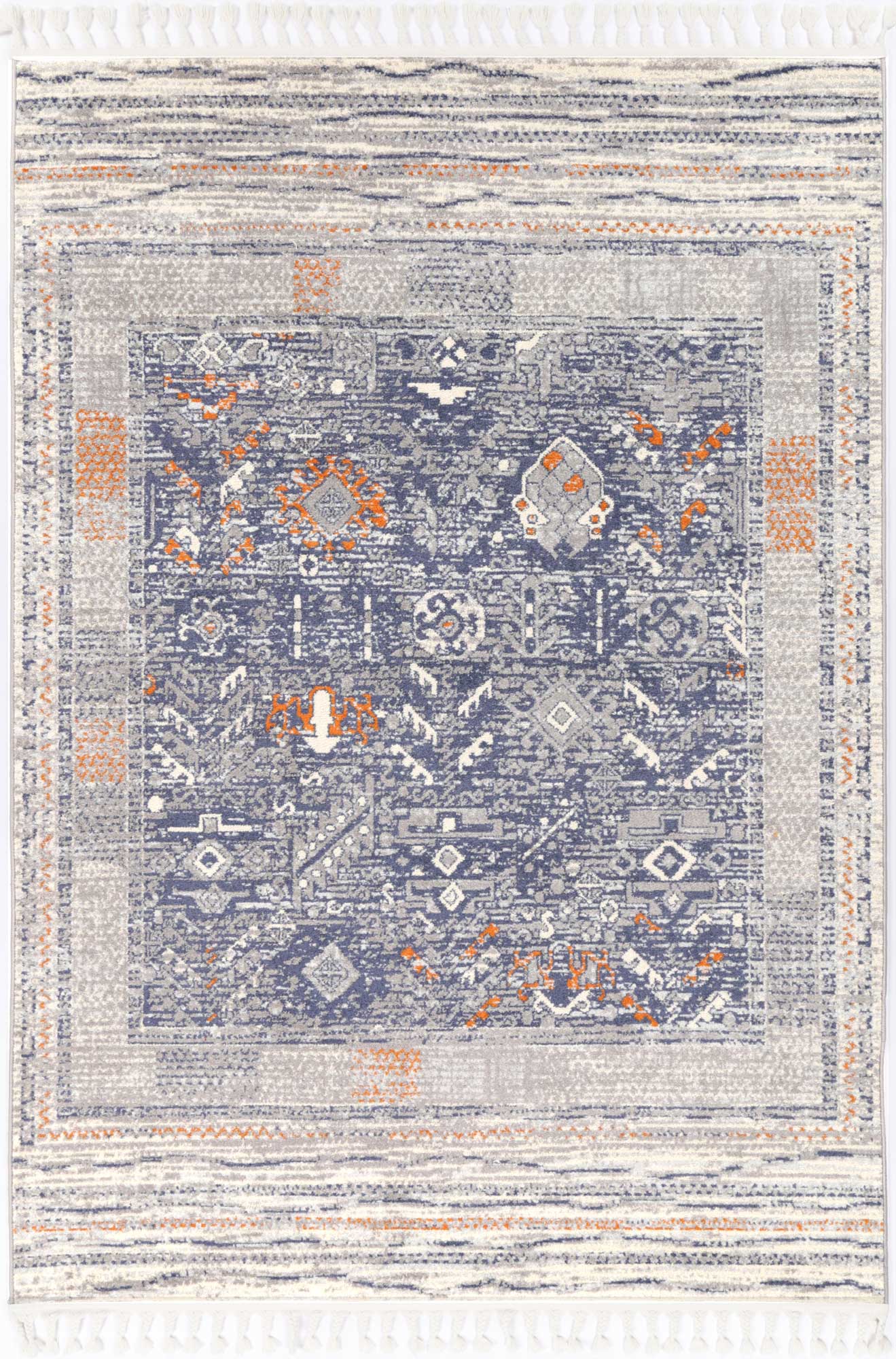 Inca Santiago Blue & Cream Contemporary Rug