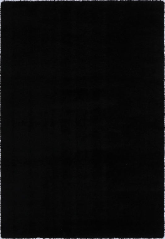 Puffy Soft Shag Black Rug