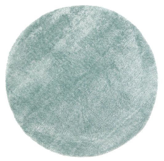 Puffy Soft Shag Round Rug Teal