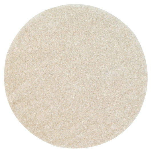 Puffy Soft Shag Round Rug Ivory