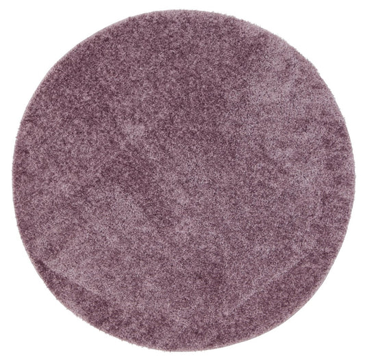 Puffy Soft Shag Round Rug Lilac