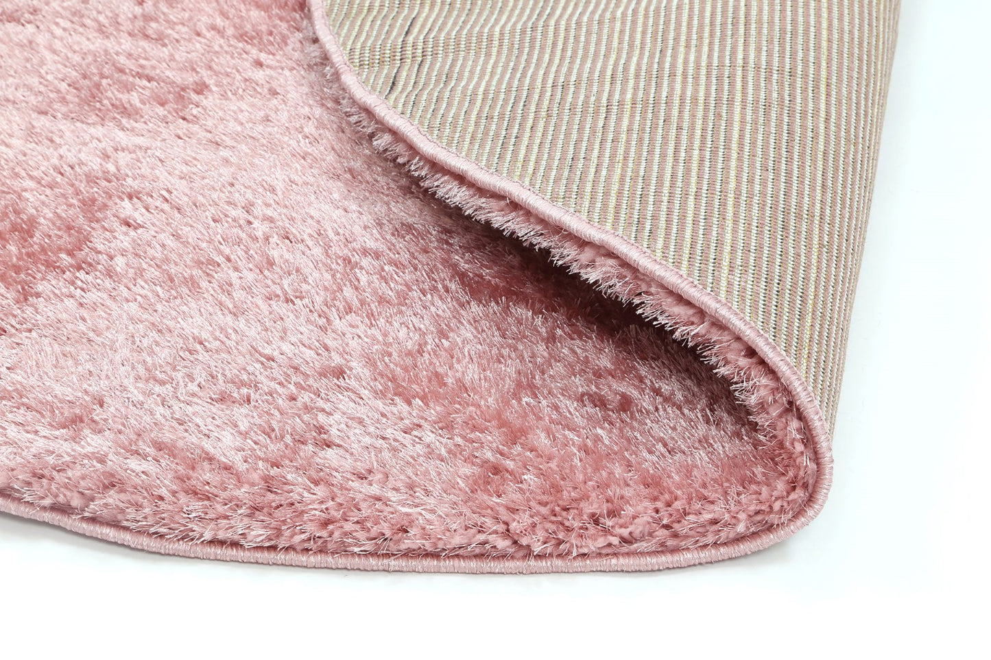 Puffy Soft Shag Round Rug Pink