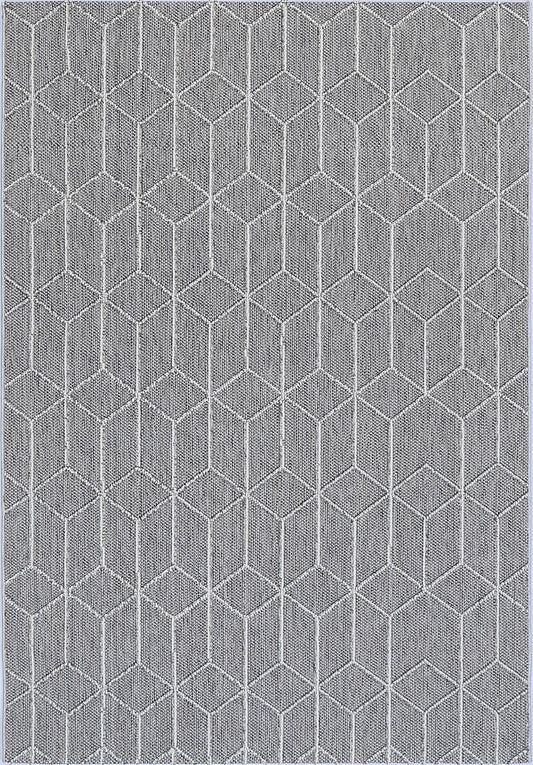 Vanuatu Sikua Grey Geometric Flatweave Rug