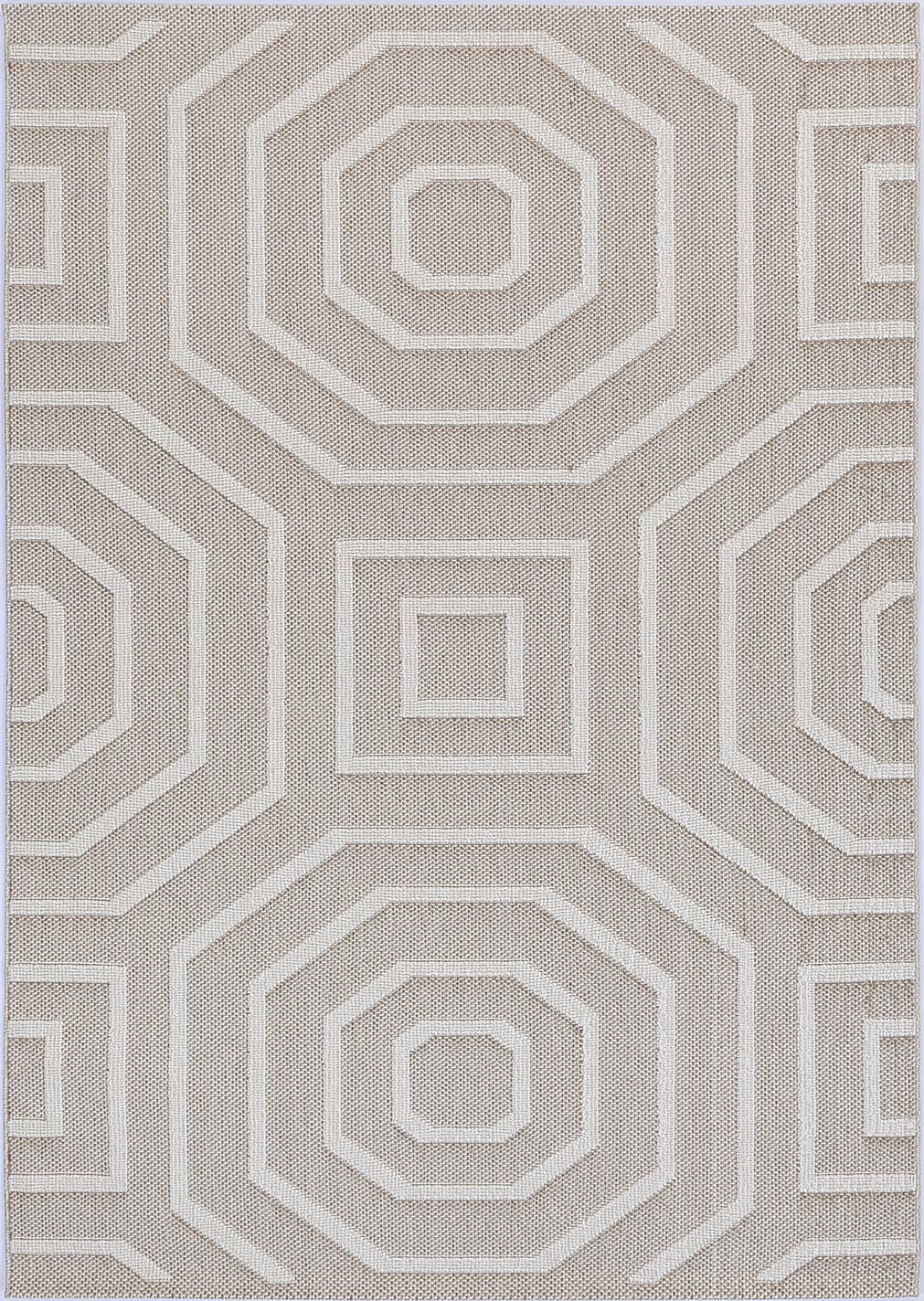 Vanuatu Lui Beige Geometric Flatweave Rug